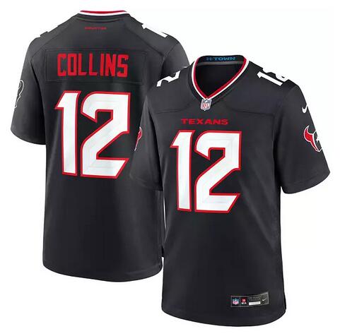 Men's Houston Texans #12 Nico Collins Navy Stitched Game Jersey
